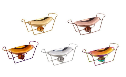 Kitchen Alcohol Stove 38.5x10.5x14.5cm Stainless Steel Chafing Dish Fuel Boilers
