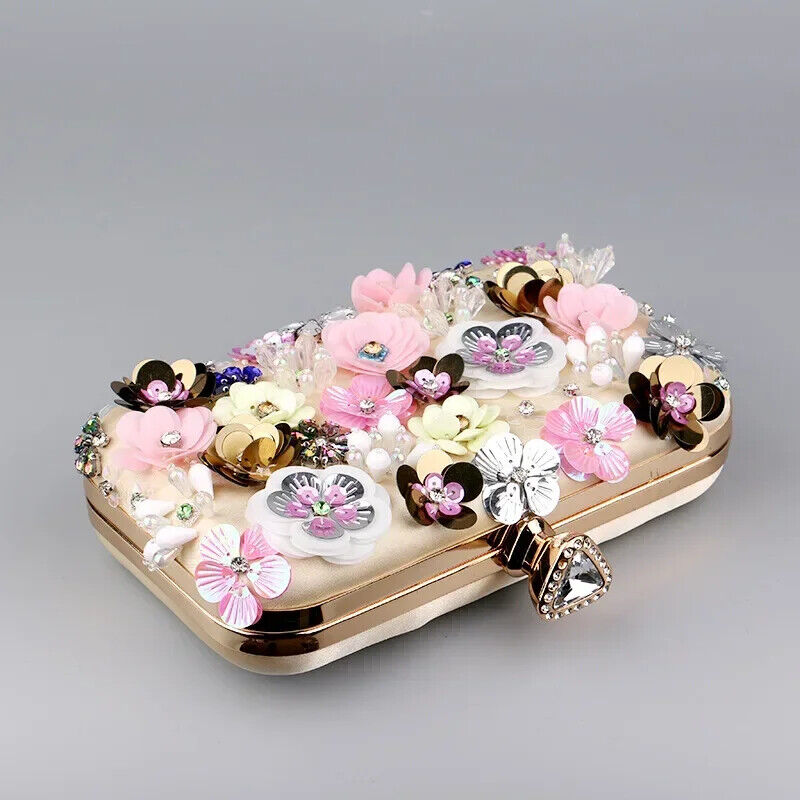 Women's Handmade Flower Beaded Banquet And Wedding Party Evening Bags