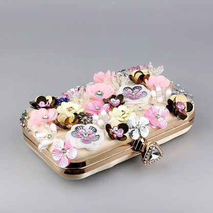 Women's Handmade Flower Beaded Banquet And Wedding Party Evening Bags