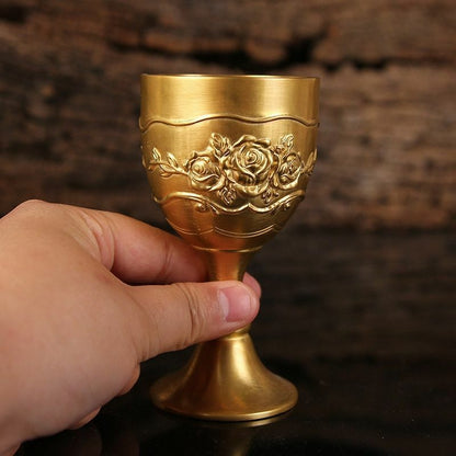 Mini Wine Glass Vodka Goblet Spirit Shot Cup Gold Ancient Tumbler Brass 50/100ml