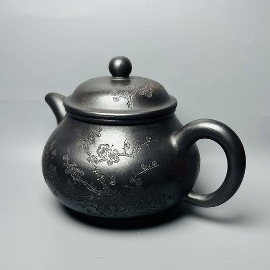 Vintage Chinese Yixing Purple Clay Teapot Zisha Ceremony Plum Blossom Teaware