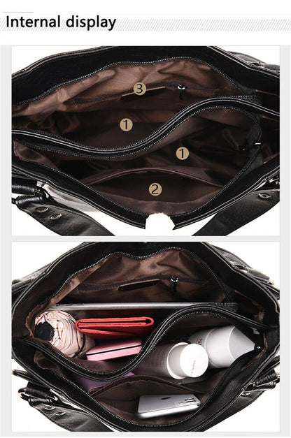 genuine leather handbags for women Tote Shoulder Bag Sheepskin For Work Gift