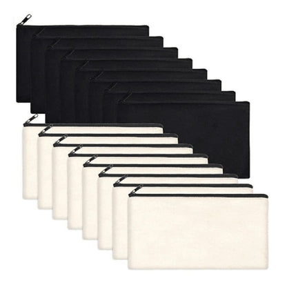 16Pcs Cosmetics Bag Zipper Canvas Makeup Pouches Toiletry Bag Traveling 21*13 CM