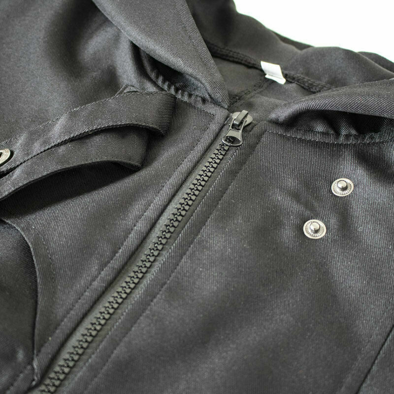Gothic Men's Steampunk Trench Coat Punk Long Cosplay Black Jacket Outwear Hoodie