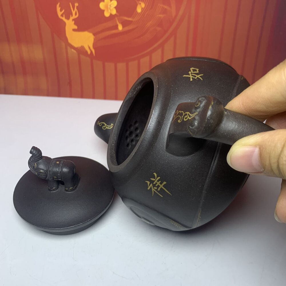 Chinese Yixing Purple Clay Teapot Tea Set Pot Zisha Ceramic Cute Decor Figurine