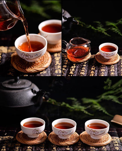 Menghai Spring Cooked Black Seven Cake Tea 357g Yunnan Pu'er Ripper Tea-
