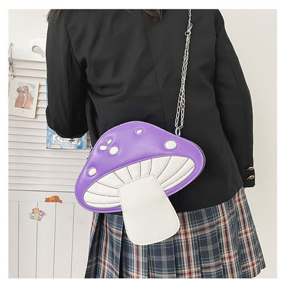 Cute Red Mushroom Design Women Handbag Purse Shoulder Bag Crossbody Chain Clutch
