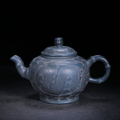 Chinese Yixing Zisha Clay Handmade Exquisite Teapot （龙凤呈祥 底款：周桂珍）