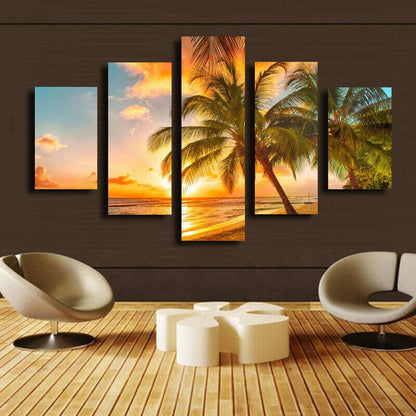 5 Pieces Canvas Wall Art Poster and Print Living Room Hawaii No Framed