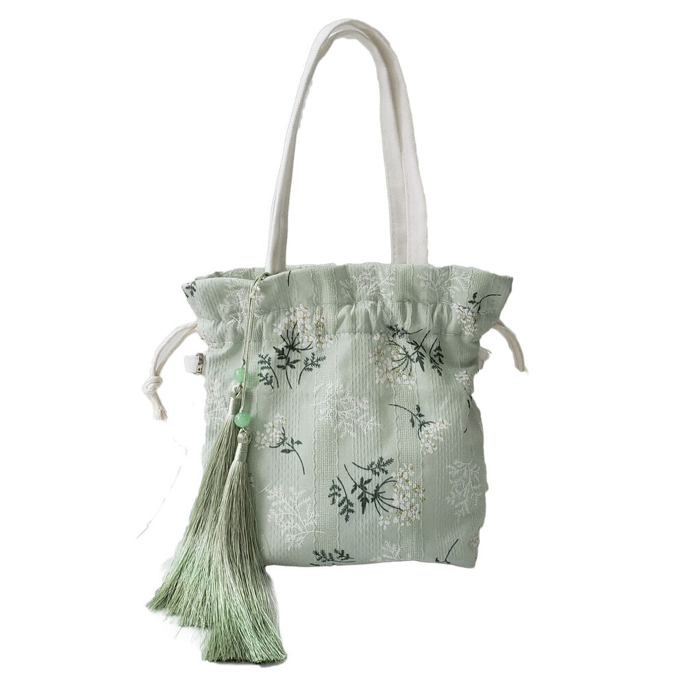 Chinese Bamboo Embroidery Purse Wallet Ancient Drawstring Bag Hanfu Handbag