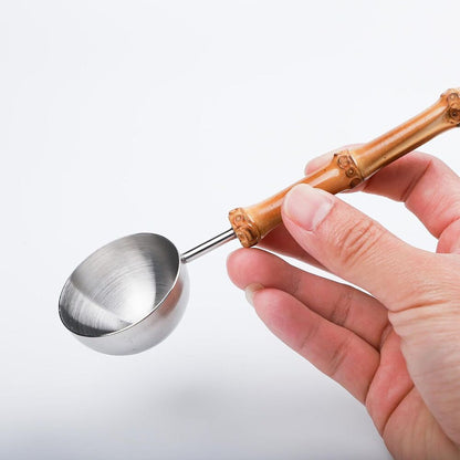 Stainless Steel Coffee Measuring Scoop Tablespoon Bamboo Handle Kitchen Gift