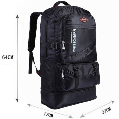 60L Men Nylon Backpack Travel Pack Sports Bag Outdoor Hiking Camping Backpack