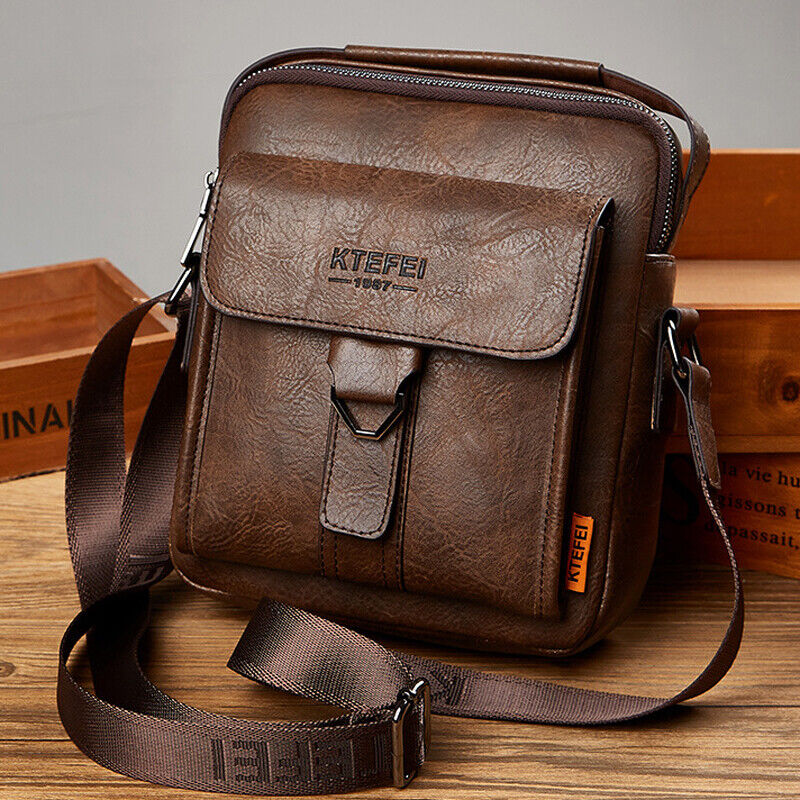 Men's Business Faux Leather Shoulder/Messenger Bag 8" Handbag Outdoor Sport Bag