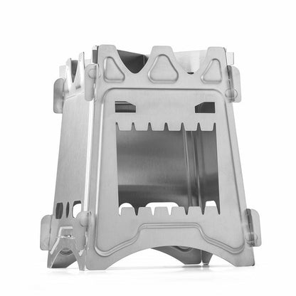 Camping Stove Stainless Steel Backpacking Potable Wood Burning Picnic BBQ Camp