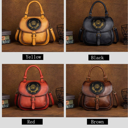 Top Cow Leather Women's Handbag, Luxury Leather Small Backpack Shoulder Bag Hobo