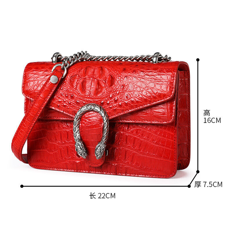 Handcrafted Real AlligatorCrocodile Skin Leather Luxury Women Sling Shoulder Bag