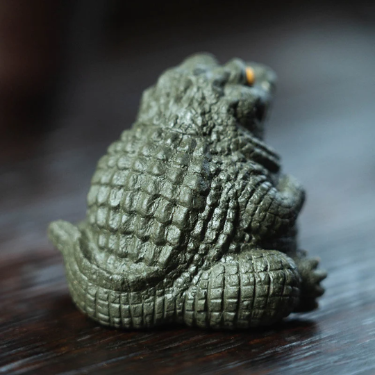 Purple Clay Teapet Cute Crocodile Tea Animal Tea Table Decoration Tea Accessorie