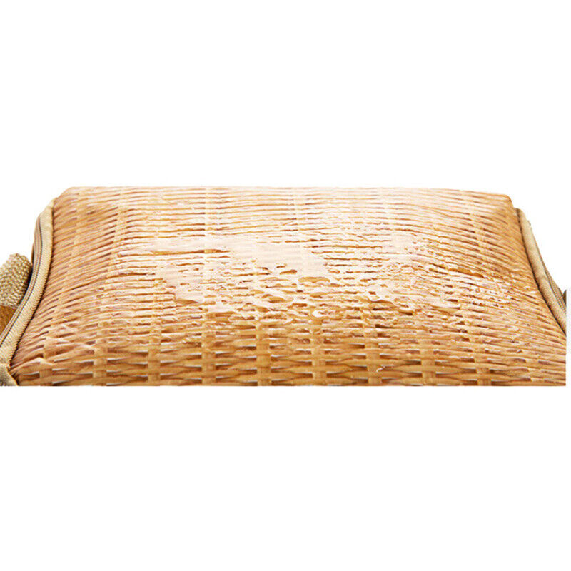 Straw Woven Waterproof Insulated Thermal Bento Lunch Tote Bag Travel Picnic.t2