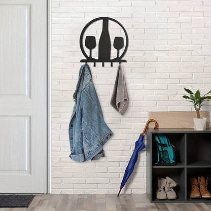 Metal Silhouette Key Hooks Living Room Wall Decor Wall-mounted Hooks Key Holder