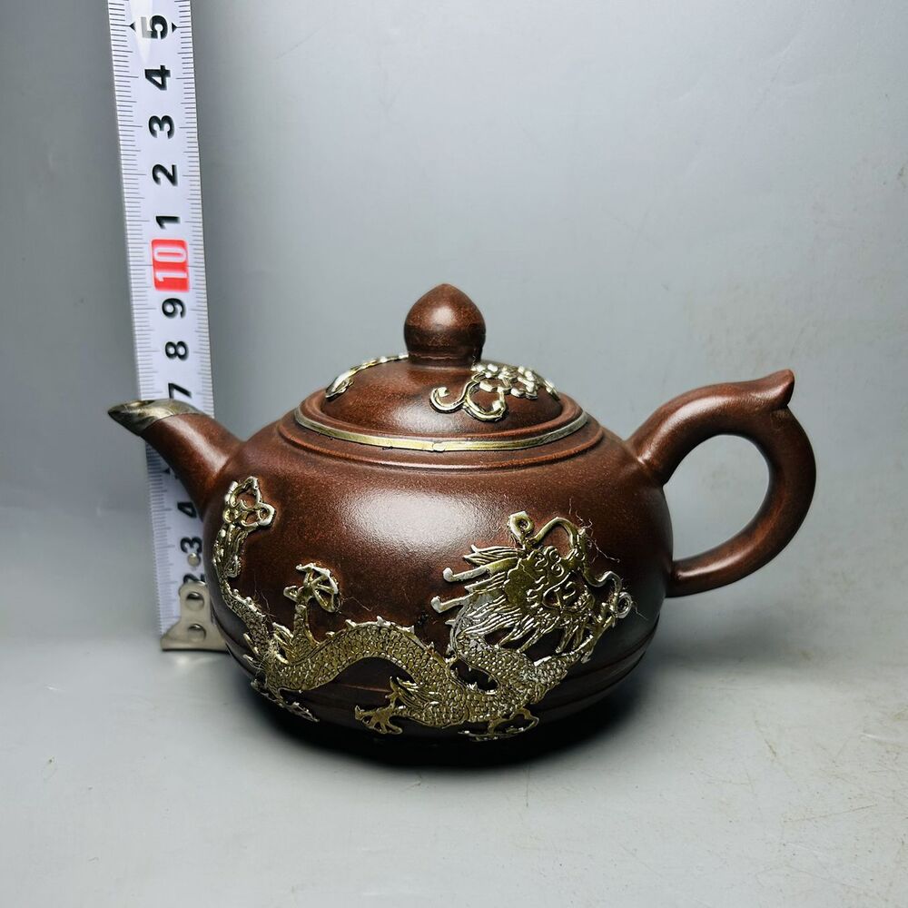 Vintage Chinese Yixing Purple Clay Teapot Zisha Ceremony Dragon Tea Set Collect