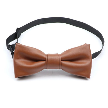 Men Bow Tie PU Leather Patchwork Female Necktie Adult Cravate Wedding Party Wear