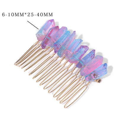 Women Hair Combs Irregular Healing Crystal For Bride Hairpin Wedding Accessories