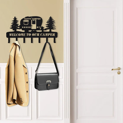 Camper Key Holder For Wall Decorative Metal Camper Key Rack Hanger With 7 Hooks