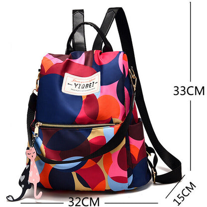 Women's Multicolor Backpack Travel anti-theft Oxford Rucksack Shoulder Bags