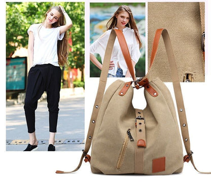 Winter Canvas Shoulder Bag Back Pack Students School Travel Bags Large Capacity