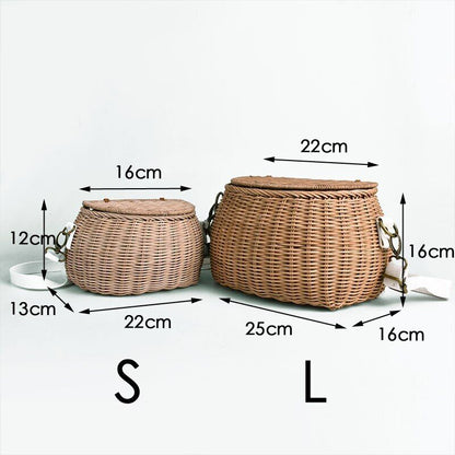 Small Big Back Basket Children Bicycle Basket Bag Basket Kid's Backpack