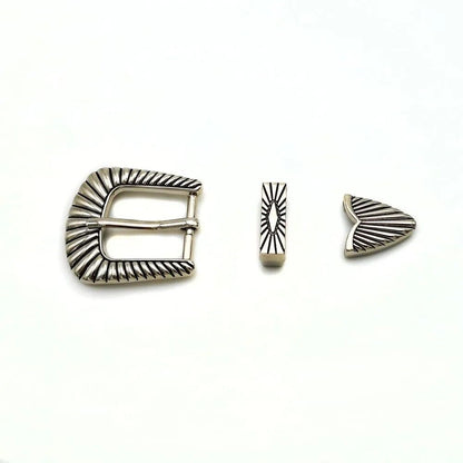 Women Belt Buckle 1'' 25mm Pin Simple Stripes Metal DIY Leathercraft Accessories