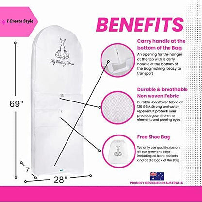Garment Bag for Wedding Dress-Bridal Cover Your Long One_Size, White
