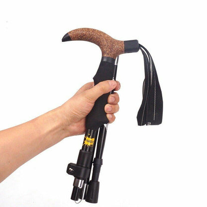 Walking Sticks Cane Telescopic Folding Aluminum Alloy Hiking Trekking Pole 110cm