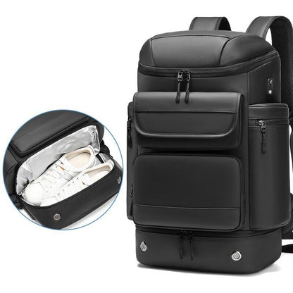 50L Men Travel Backpack Outdoors Mountaineering Bag Laptop Shoe Bag