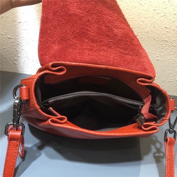 Real Leather Shoulder Bags Fashion Solid Flap Handbag Crossbody Purse Polyester