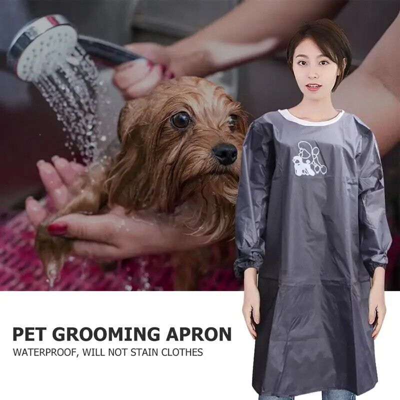 Aprons Long Sleeves Working Clothes Antistatic Waterproof Pet Grooming 58x48x2cm