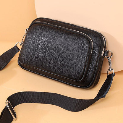 Sling Shell Handbag Genuine Leather Vintage Shoulder Messenger Bag 3*14.5*20.5CM