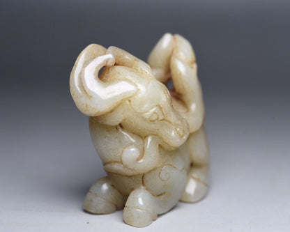 Chinese Natural Hotan Jade Carving Exquisite Crane Statue Figurine Collectible