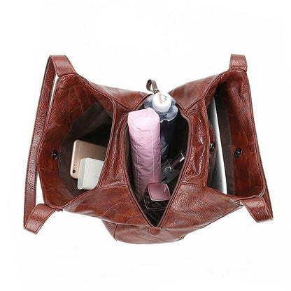 Shoulder Bag Women Capacity Ladies Hand Bags Vintage PU Leather Women Bag
