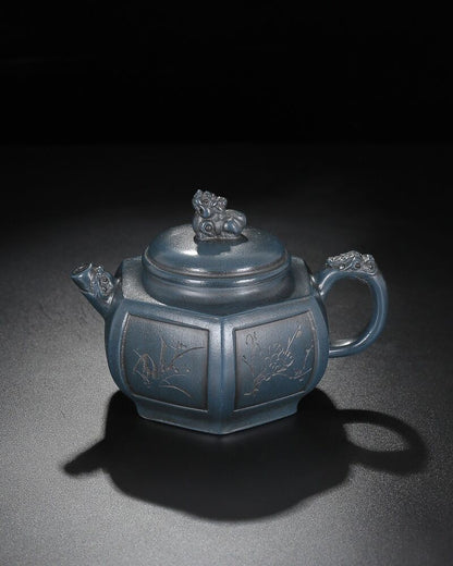 Chinese Yixing Zisha Clay Handmade Exquisite Teapot （梅兰竹菊 底款：徐汉棠）