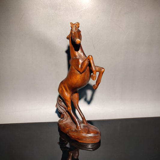 vintage carved wood wooden horse figurine statue decoration boxwood carving nice