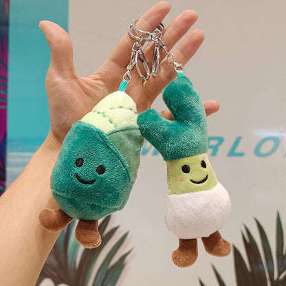 Farm Vegetable Doll Keychain Cabbage Green Onion Cauliflower Corn Plush Pendant