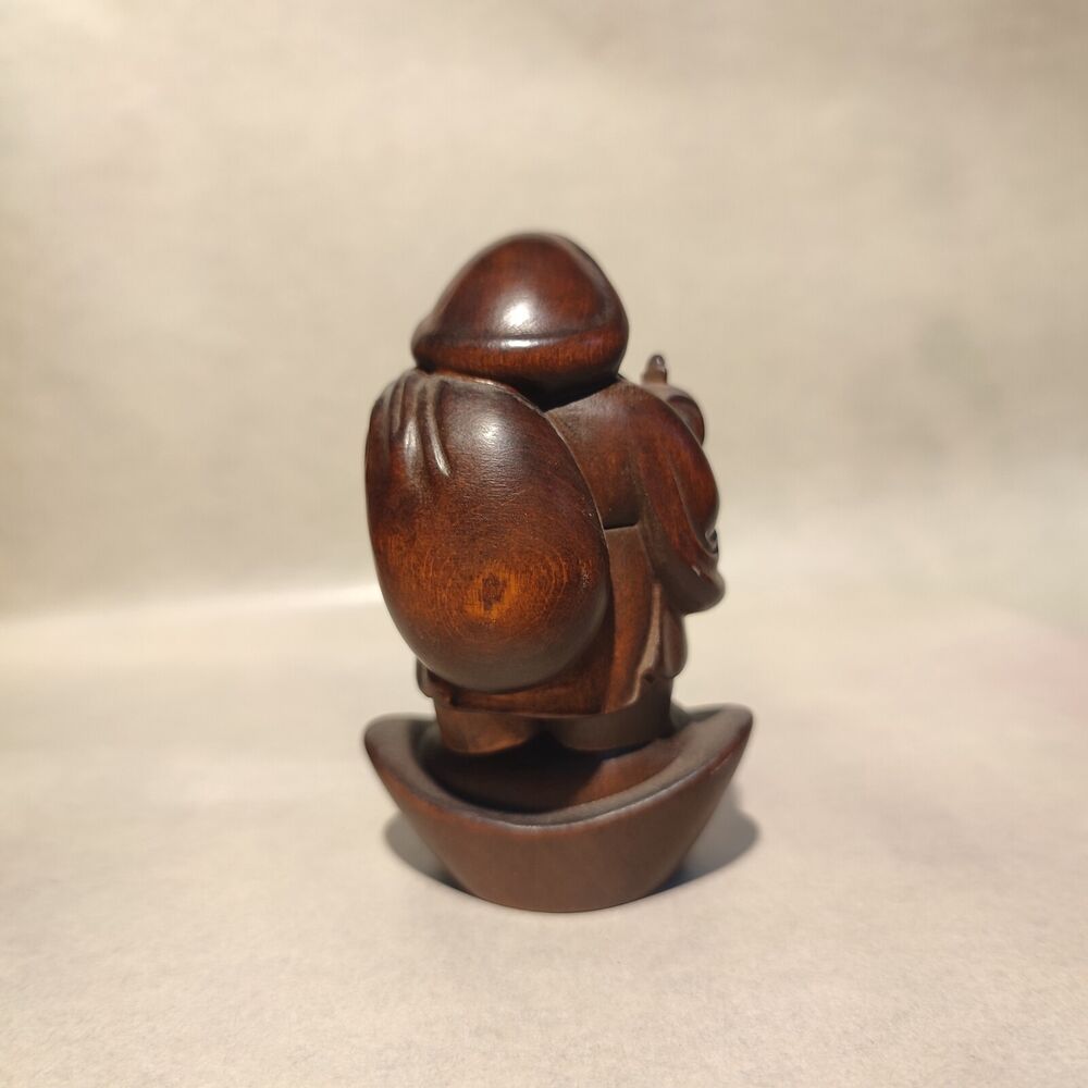 chinese figurine antique wood carving buddha statues tibet Mammon wooden boxwood