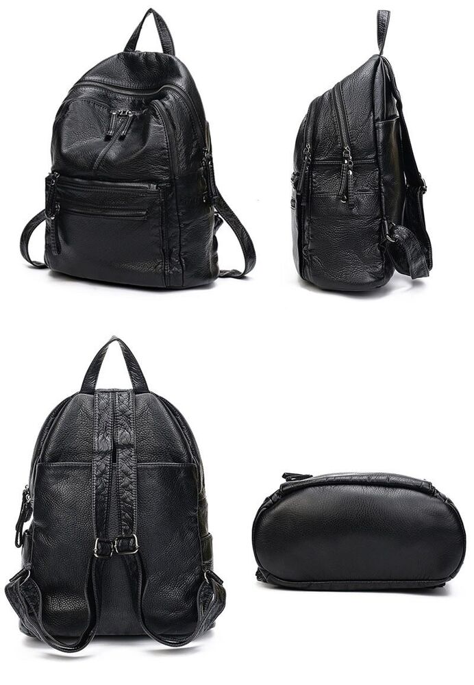 Pu Leather Women Backpack Student School Bag Travel Backpack Shoulder Bag