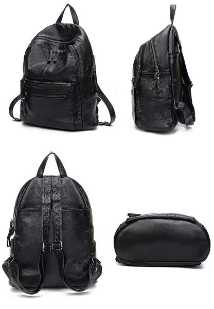 Pu Leather Women Backpack Student School Bag Travel Backpack Shoulder Bag