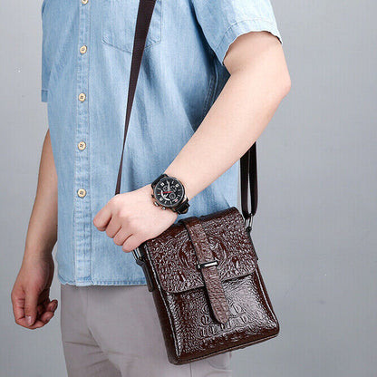 Top PU Leather Men's Bag, New Crocodile Print Business Shoulder/Messenger bags