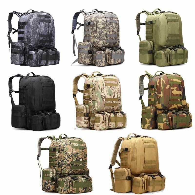 Tactical Backpack 50L Waterproof Bag Hiking Rucksack Outdoor Camping Equipment