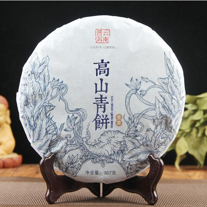 357g Raw Pu'er Tea Cake High Mountain Pu-erh Green Tea Organic Puerh Shengcha