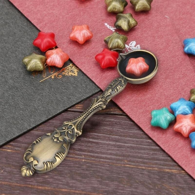Wax Stamps Seal Antique Fire Paint Sealing Tools Melting Spoon 10.5x2.5cm Copper