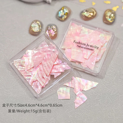 Nail Art Decorations 1 Box Abalone Shell Flakes Glitter DIY Manicure Accessories